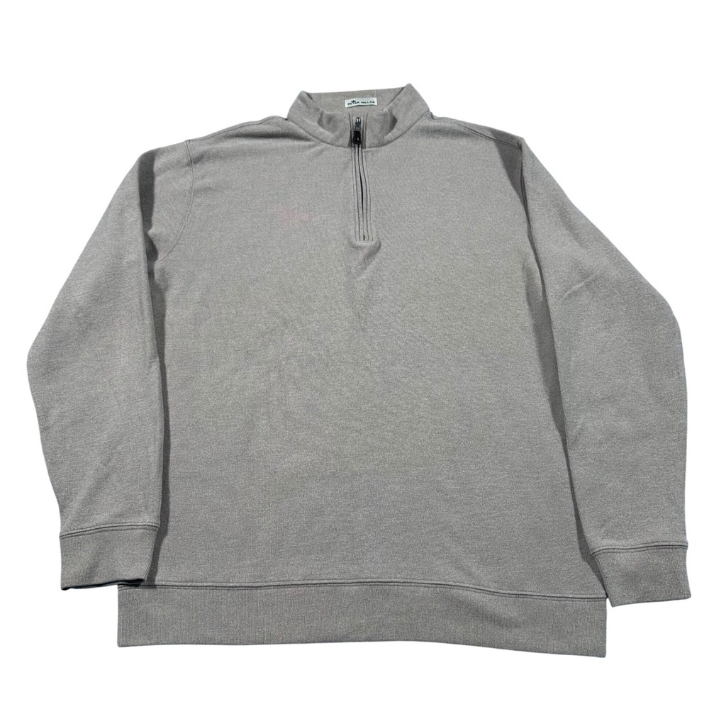 Peter Millar Quarter Zip Pullover Mens Large Gray Golf Luxury Mock Neck Sweater